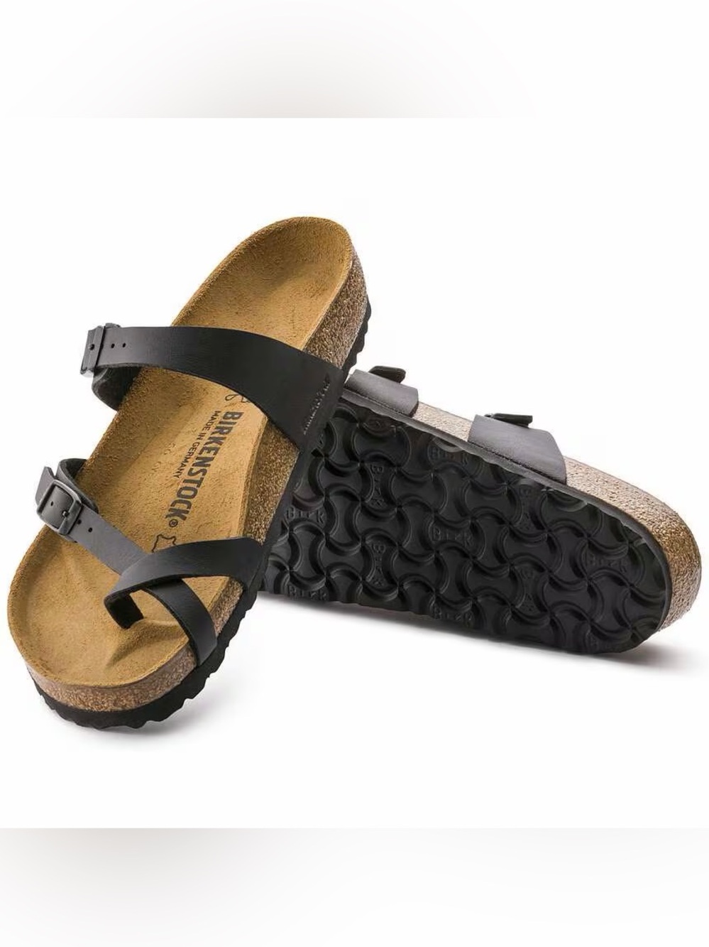 Birkenstock Women's Black Leather Cross-Strap Sandals, Size 10